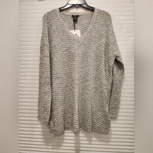 Gray Calvin Klein Jeans V-Neck Women's Sweater